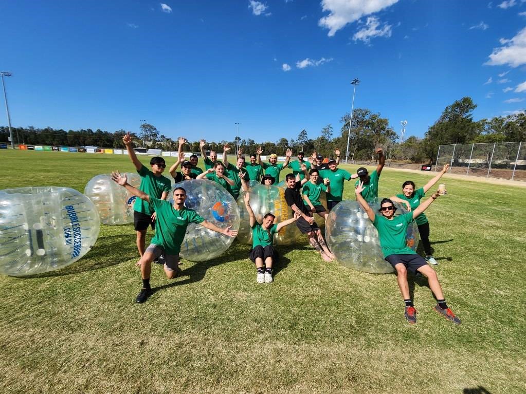 PTG Group team at a bubble soccer day